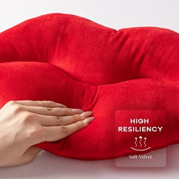 Red Lip Shaped Throw Pillow for Fun Home Decor