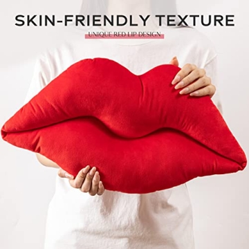 Red Lip Shaped Throw Pillow for Fun Home Decor