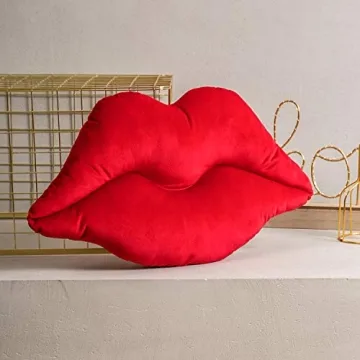 Red Lip Shaped Throw Pillow for Fun Home Decor