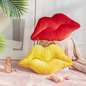 Red Lip Shaped Throw Pillow for Fun Home Decor