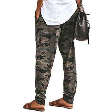 LOSRLY Women High Waist Camo Jogger Pants Activewear with Pockets Color-11 S