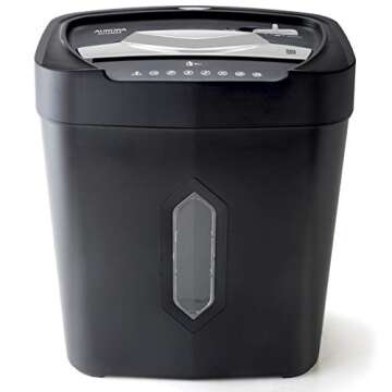 Aurora AU1230XA Anti-Jam 12-Sheet Crosscut Paper and Credit Card Shredder with 5.2-Gallon Wastebasket