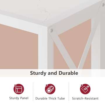 Tajsoon Console Table 41.8”, 2-Tier Entryway Table Narrow Sofa Table with Shelves, Entrance Table with Stable X-Frame, for Entryway, Hallway, Living Room, Foyer, Corridor, Office, White