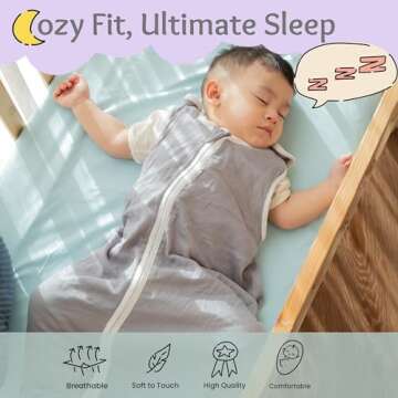 baby deedee Sleep Nest Air TOG 0.5 | 72% Viscose from Bamboo and 28% Cotton Sleep Sack, Reverse Zipp...