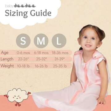 baby deedee Sleep Nest Air TOG 0.5 | 72% Viscose from Bamboo and 28% Cotton Sleep Sack, Reverse Zipper Wearable Blanket for Baby - Toddler Sleeping Bag, Storm, Large (18-36 Months)