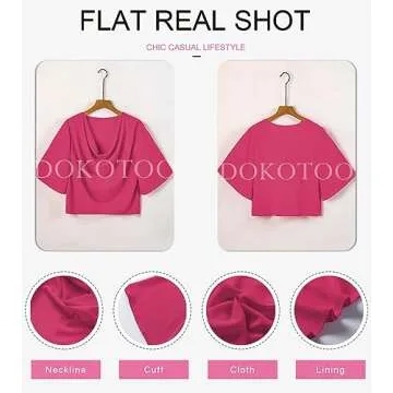 Dokotoo Short Sleeve Tops for Women Casaul Summer Wrap Draped Front Chiffon Blouses for Women Fashion 2025 V Neck Floral Print Shirts for Women Trendy Sexy Casaul,Rose,Large Size