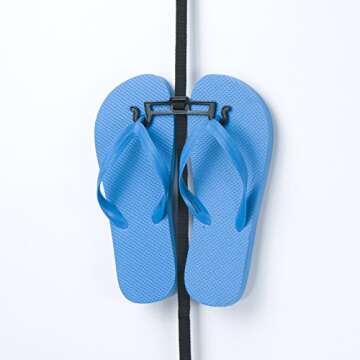 Perfect Curve Flip Flop Rack Organizer | Holds 9 Pairs | Over Door Organizer | Space Saving Shoe Rac...