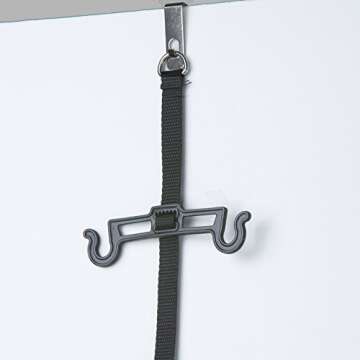 Perfect Curve Flip Flop Rack Organizer | Holds 9 Pairs | Over Door Organizer | Space Saving Shoe Rack | Adjustable Hooks | Organize Flip Flops, Crocs and Oofos | Black