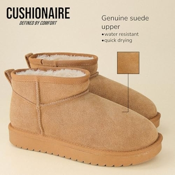 CUSHIONAIRE Women's Comfortable Faux Shearling Ankle Boots