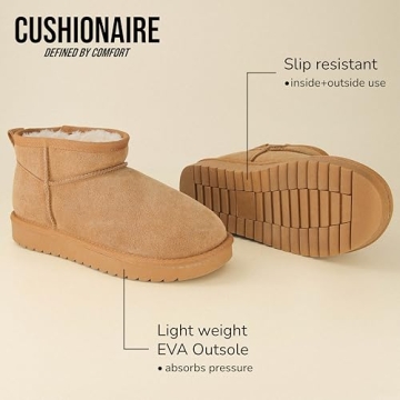 CUSHIONAIRE Women's Comfortable Faux Shearling Ankle Boots