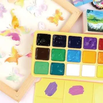 HIMI Gouache Paint Set Jelly Cup 18 Vibrant Colors Non Toxic Paints with Portable Case Palette for Artist Canvas Painting Watercolor Papers, Rich Pigment, 30ml/Cup