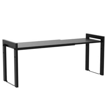 Urhomey plus Expandable Cabinet Shelf Organizer 16-26" L Stackable Kitchen Counter Shelf Rack Sink Riser Countertop Storage Black (Normal 7.9”D)