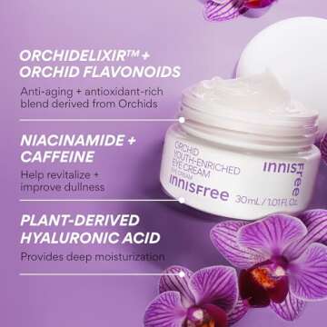 innisfree Orchid Youth-Enriched Eye Cream, Korean Eye Cream for Firming and Smoothing Fine Lines