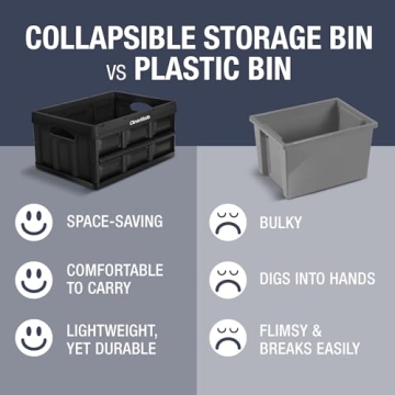 CleverMade Collapsible Storage Bins - Durable & Stackable