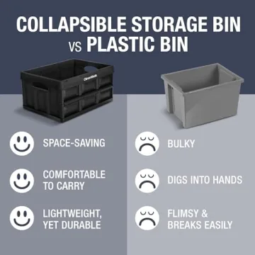 CleverMade Collapsible Storage Bins - Durable & Stackable