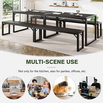 IMUsee 3PC Dining Table Set for 4 - Space Saving Design
