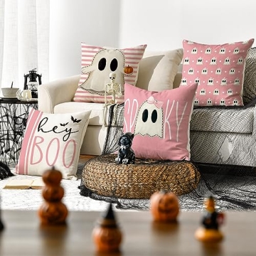 Cute Ghost Halloween Pillow Covers - Set of 4