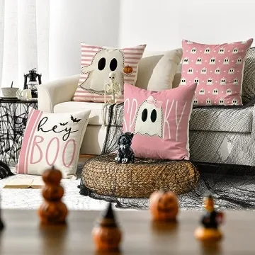 Cute Ghost Halloween Pillow Covers - Set of 4