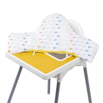 Dadouman Inflatable Supporting Cushion for IKEA Antilop High Chair, Baby High Chair Cushion, Polyester Fabric Cover with Inflatable Cushion Insert (Flags)