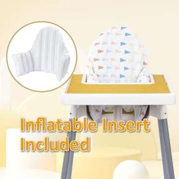 Dadouman Inflatable Supporting Cushion for IKEA Antilop High Chair, Baby High Chair Cushion, Polyester Fabric Cover with Inflatable Cushion Insert (Flags)