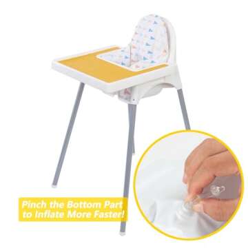 Dadouman Inflatable Supporting Cushion for IKEA Antilop High Chair, Baby High Chair Cushion, Polyester Fabric Cover with Inflatable Cushion Insert (Flags)