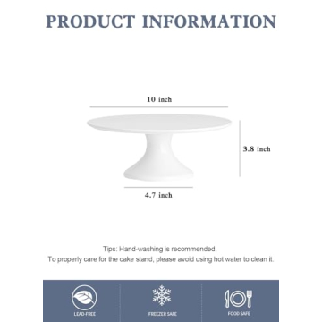 Kanwone 10-Inch Porcelain Cake Stand for Any Occasion