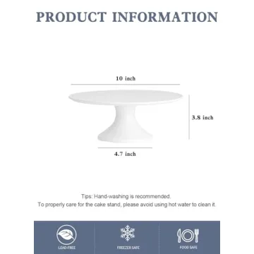 Kanwone 10-Inch Porcelain Cake Stand for Any Occasion