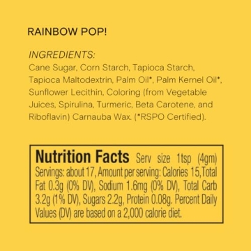 Rainbow Pop! Natural Vegan Sprinkles 3oz Gluten Free