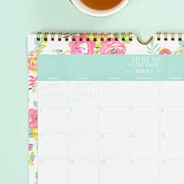 Blue Sky Day Designer for 2021-2022 Academic Year Monthly Wall Calendar, 11' x 8.75', Wirebound, Peyton White (107936-A22)