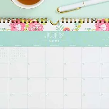 Blue Sky Day Designer for 2021-2022 Academic Year Monthly Wall Calendar, 11' x 8.75', Wirebound, Peyton White (107936-A22)