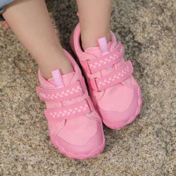 KUBUA Barefoot Shoes for Kids Boys Girls Sneakers Toddler Naturally Minimalist Zero Drop Lightweight Shoes for Outdoor Sports Walking Tennis Running Gym Athletic Training A Pink 7 Toddler