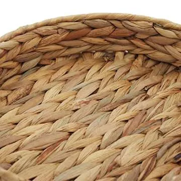 Fruit Tray Weaving by Grass, Round Bins for Vegetable, Arts and Crafts. (Large)
