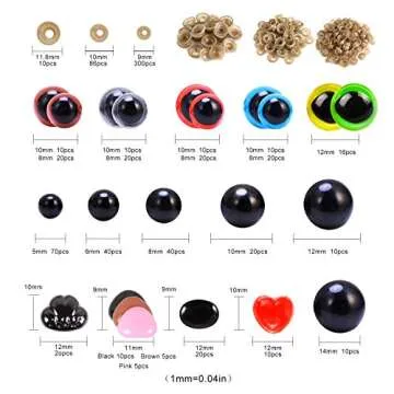 Safety Eyes and Noses, 792PCS Colorful Safety Eyes for Amigurumi with Washers for Crafts/Crochet/Stu...