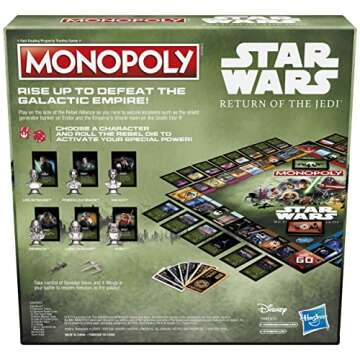 Hasbro Gaming Monopoly: Star Wars Return of The Jedi Board Game for 2-6 Players, Inspired by Return ...