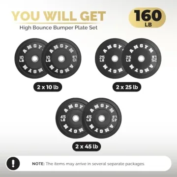 AMGYM Olympic Bumper Plates Set for Strength Training