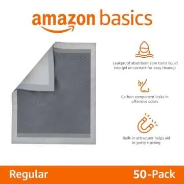 Amazon Basics Dog and Puppy Pee Pads with 5-Layer Leak-Proof Design and Quick-Dry Surface for Potty ...