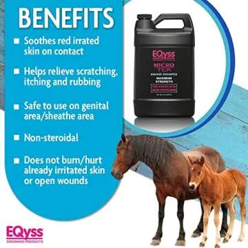 EQyss Micro-Tek Equine Itch Relief Shampoo - Soothes Irritated Skin, Stops Itching, Scratching, Rubbing - for All Horses, Ponies, Mares, Foals (128oz)