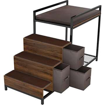 GDLF Stylish Elevated Dog Bunk Beds With Storage