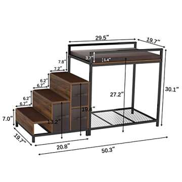 GDLF Stylish Elevated Dog Bunk Beds With Storage