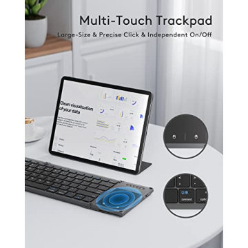 Samsers Foldable Bluetooth Keyboard with Touchpad for On-the-Go Typing