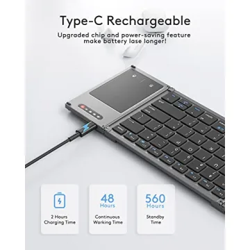 Samsers Foldable Bluetooth Keyboard with Touchpad for On-the-Go Typing