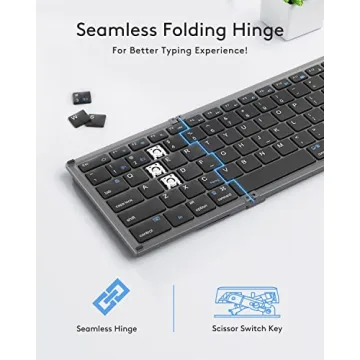 Samsers Foldable Bluetooth Keyboard with Touchpad for On-the-Go Typing