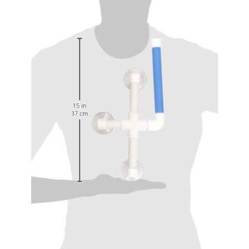 Super Bird Creations - SB126 Fold-Away Shower Window Perch - Ringnecks Medium Conures Parrots- Multi-Functional Bird Stand w/Heavy Duty Suction Cups - Stimulating Bird Toys for Large & Medium Birds