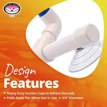 Super Bird Creations - SB126 Fold-Away Shower Window Perch - Ringnecks Medium Conures Parrots- Multi-Functional Bird Stand w/Heavy Duty Suction Cups - Stimulating Bird Toys for Large & Medium Birds