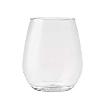 TOSSWARE POP 18oz Tumbler Vino XL SET OF 12, Premium Quality, Recyclable, Unbreakable & Crystal Clear Plastic Wine Glasses, 12 Count (Pack of 1)