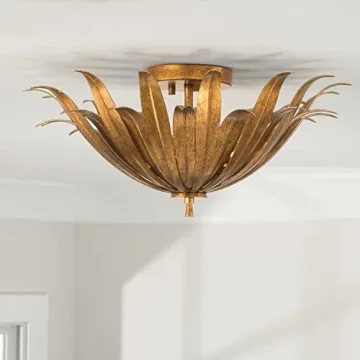 Stylish Antique Gold Semi Flush Ceiling Light for Home