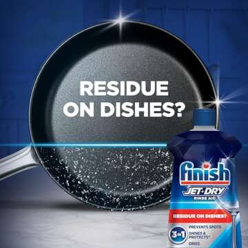 Finish Jet-Dry Dishwasher Rinse Aid, Compatible with Dishwasher Detergent, Prevents Spots & Residues...