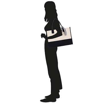 VANESSA ROSELLA Monogram Tote Bag with 100% Cotton Canvas and a Chic Personalized Monogram (Black Block Letter - A)