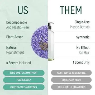 Solid Shampoo Bar And Conditioner Effect Hair Soap – 4 Pack 100% Organic Shampoo Bars For Hair With All Natural Plant Based Essential Oils And Eco Friendly Zero Waste Biodegradable Packaging