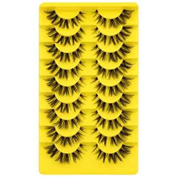 zanlufly Cluster Lashes D Curl False Eyelashes Natural Clear Band Individual Lashes Cat Eye Wispy Lash Extensions DIY Eyelashes Pack, 9.0 Count, 9